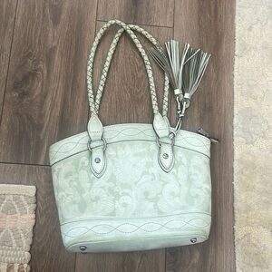 Patricia Nash Leather Zorita Tool Shoulder Handbag Purse